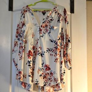 Torrid Harper Floral Blouse - Cream and Red